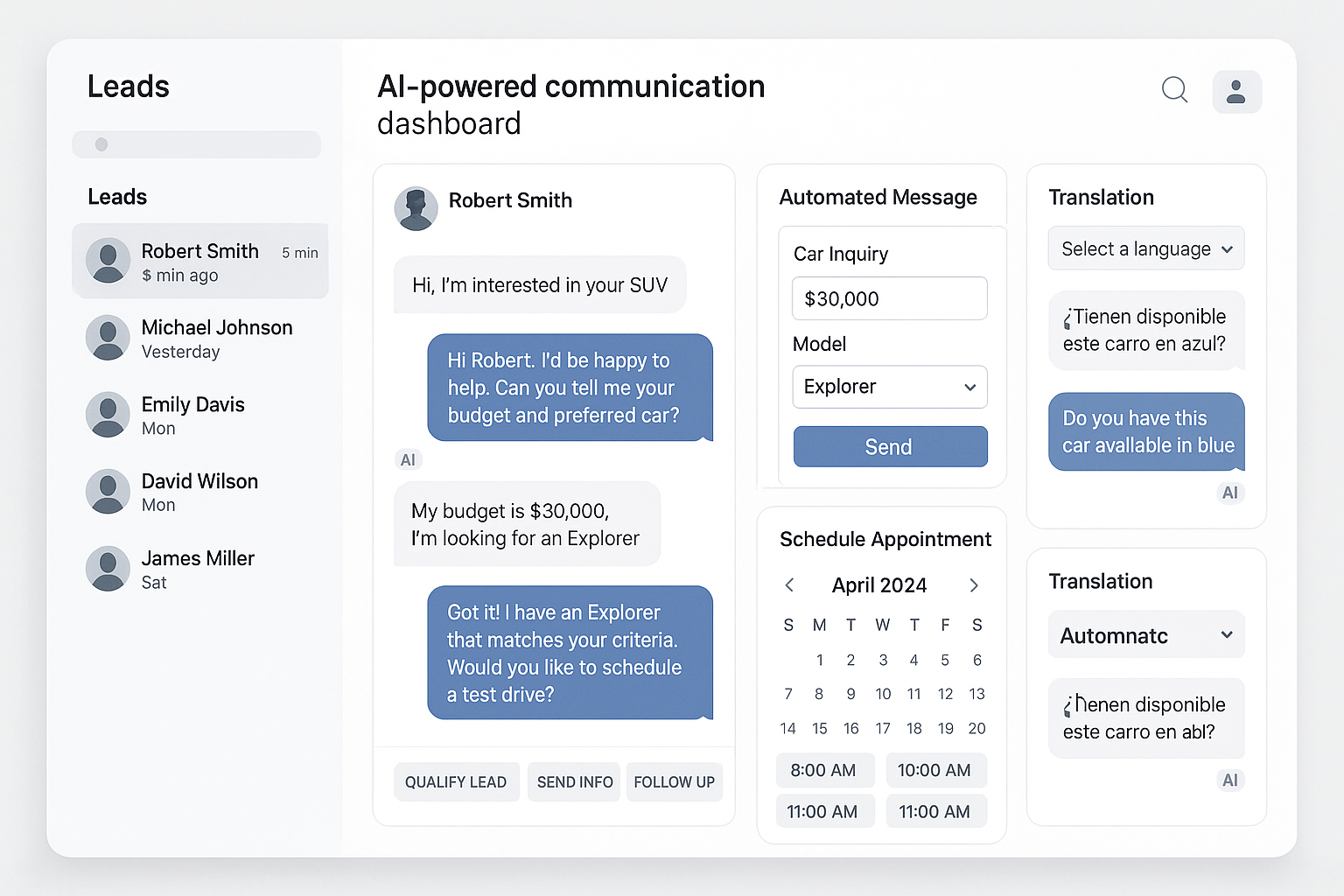 AI Communication Dashboard